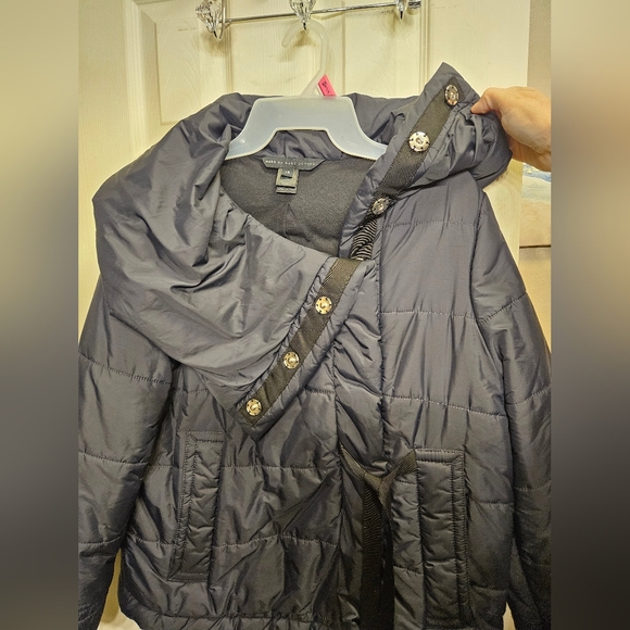 Marc jacobs black puffer jacket coat womens size 10 - Picture 2 of 6
